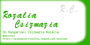 rozalia csizmazia business card