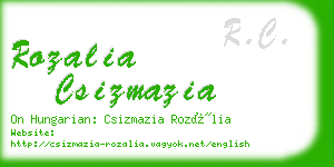 rozalia csizmazia business card